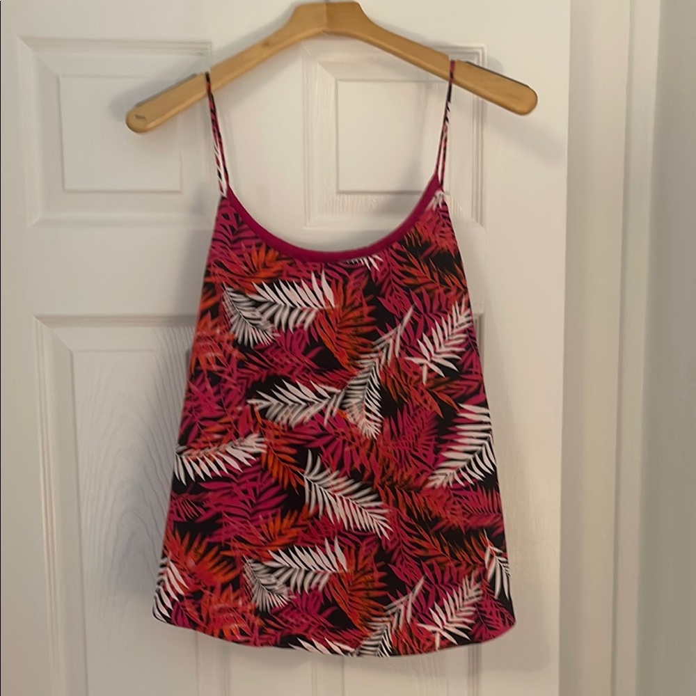 Tropical Leaf Print Tank - Multicolor